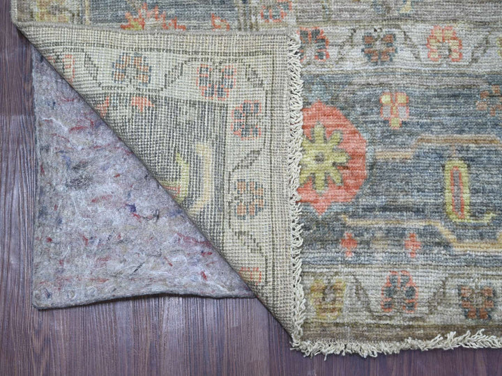 7'9" x 9'9" New Hand Knotted Grey Wool Rectangle Oriental Rug - MOA10222612