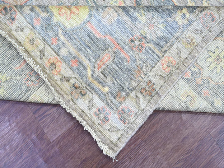 7'9" x 9'9" New Hand Knotted Grey Wool Rectangle Oriental Rug - MOA10222612