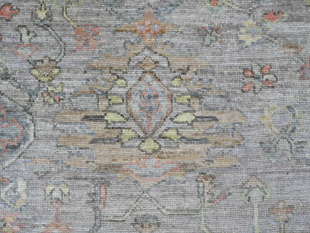 7'9" x 9'9" New Hand Knotted Grey Wool Rectangle Oriental Rug - MOA10222612