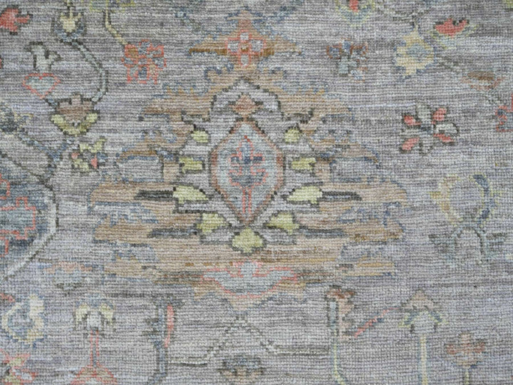 7'9" x 9'9" New Hand Knotted Grey Wool Rectangle Oriental Rug - MOA10222612