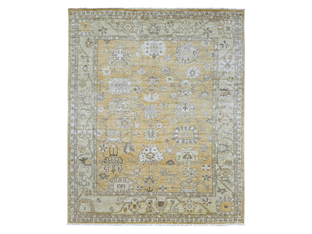 7'10" x 9'5" New Hand Knotted Brown Wool Rectangle Oriental Rug - MOA10222613