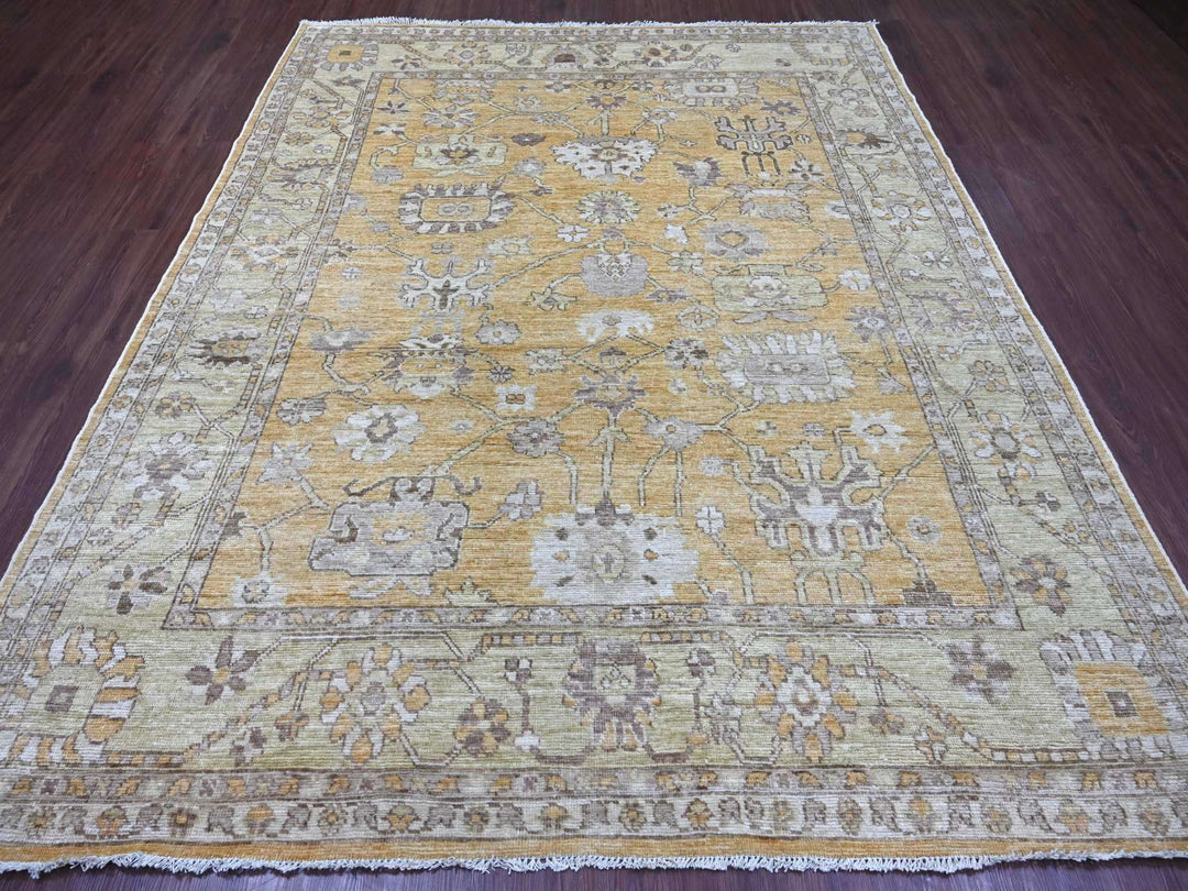 7'10" x 9'5" New Hand Knotted Brown Wool Rectangle Oriental Rug - MOA10222613