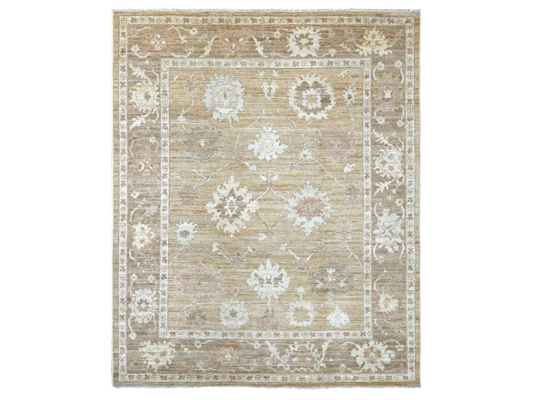 8'2" x 9'10" New Hand Knotted Brown Wool Rectangle Oriental Rug - MOA10222616