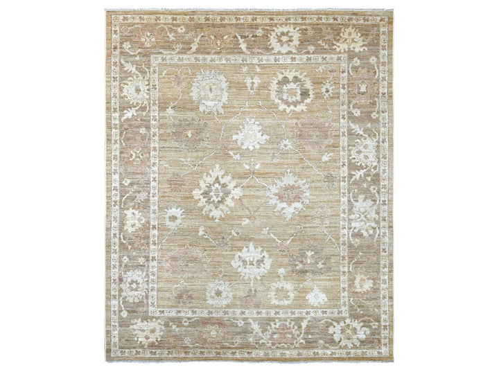 8'2" x 9'10" New Hand Knotted Brown Wool Rectangle Oriental Rug - MOA10222616