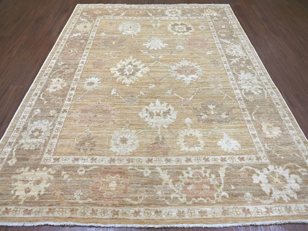 8'2" x 9'10" New Hand Knotted Brown Wool Rectangle Oriental Rug - MOA10222616