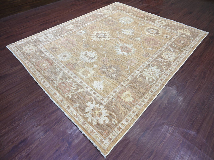 8'2" x 9'10" New Hand Knotted Brown Wool Rectangle Oriental Rug - MOA10222616