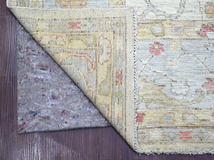 8'0" x 9'9" New Hand Knotted Ivory Wool Rectangle Oriental Rug - MOA10222619