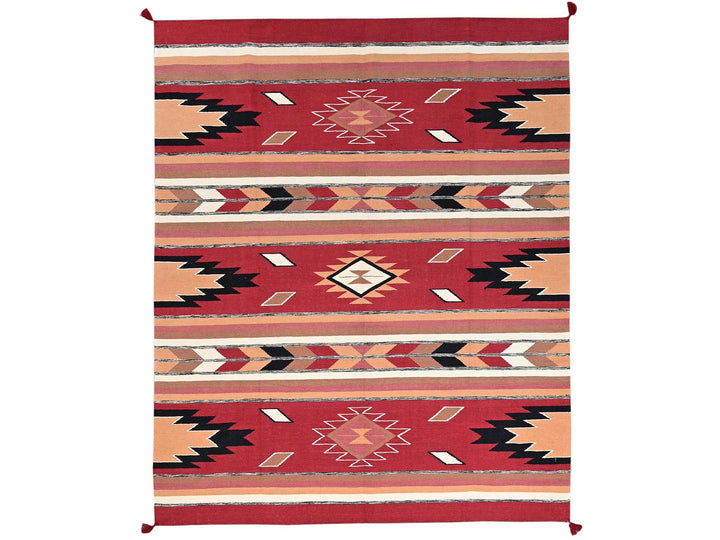 8'3" x 9'10" New Hand Woven Red Wool Rectangle Oriental Rug - MOA1022261