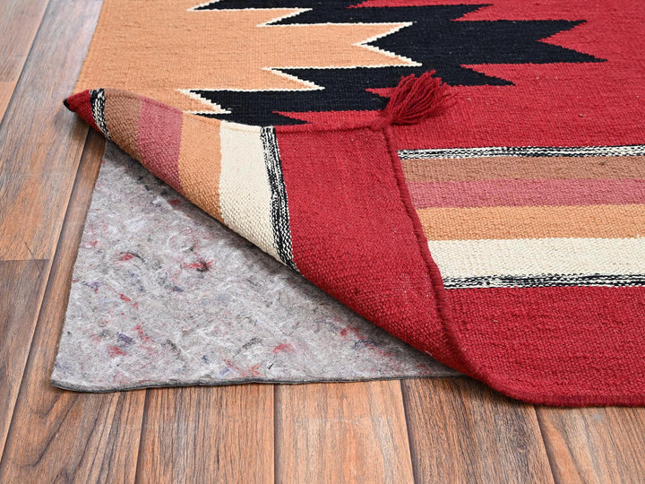 8'3" x 9'10" New Hand Woven Red Wool Rectangle Oriental Rug - MOA1022261