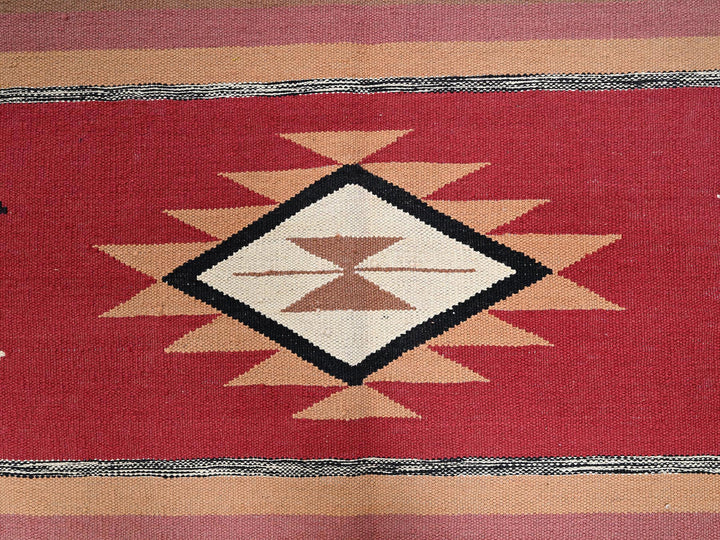 8'3" x 9'10" New Hand Woven Red Wool Rectangle Oriental Rug - MOA1022261