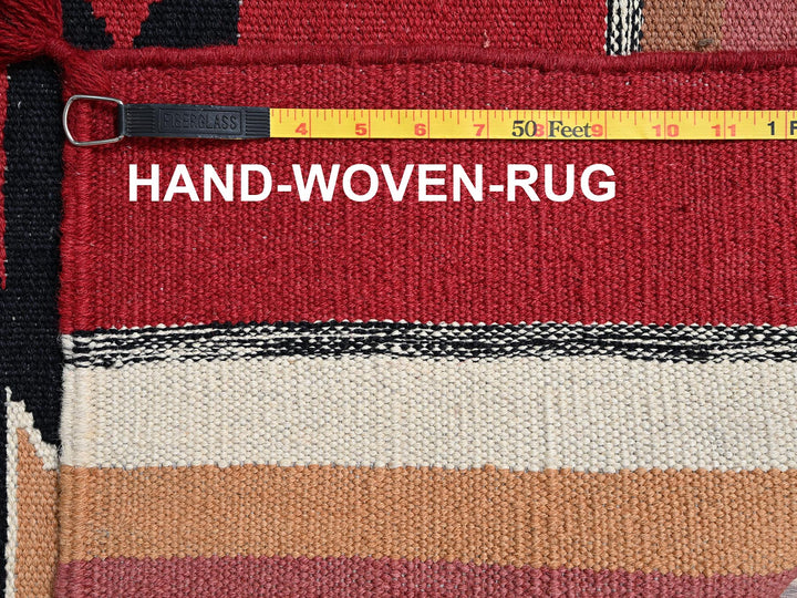 8'3" x 9'10" New Hand Woven Red Wool Rectangle Oriental Rug - MOA1022261