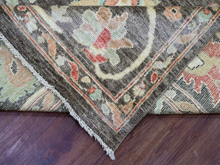 8'0" x 9'6" New Hand Knotted Brown Wool Rectangle Oriental Rug - MOA10222620