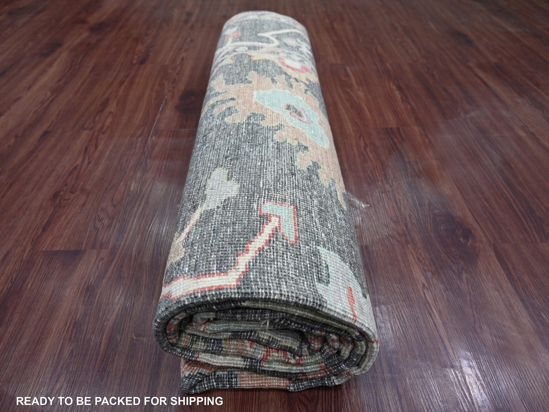 8'0" x 9'6" New Hand Knotted Brown Wool Rectangle Oriental Rug - MOA10222620