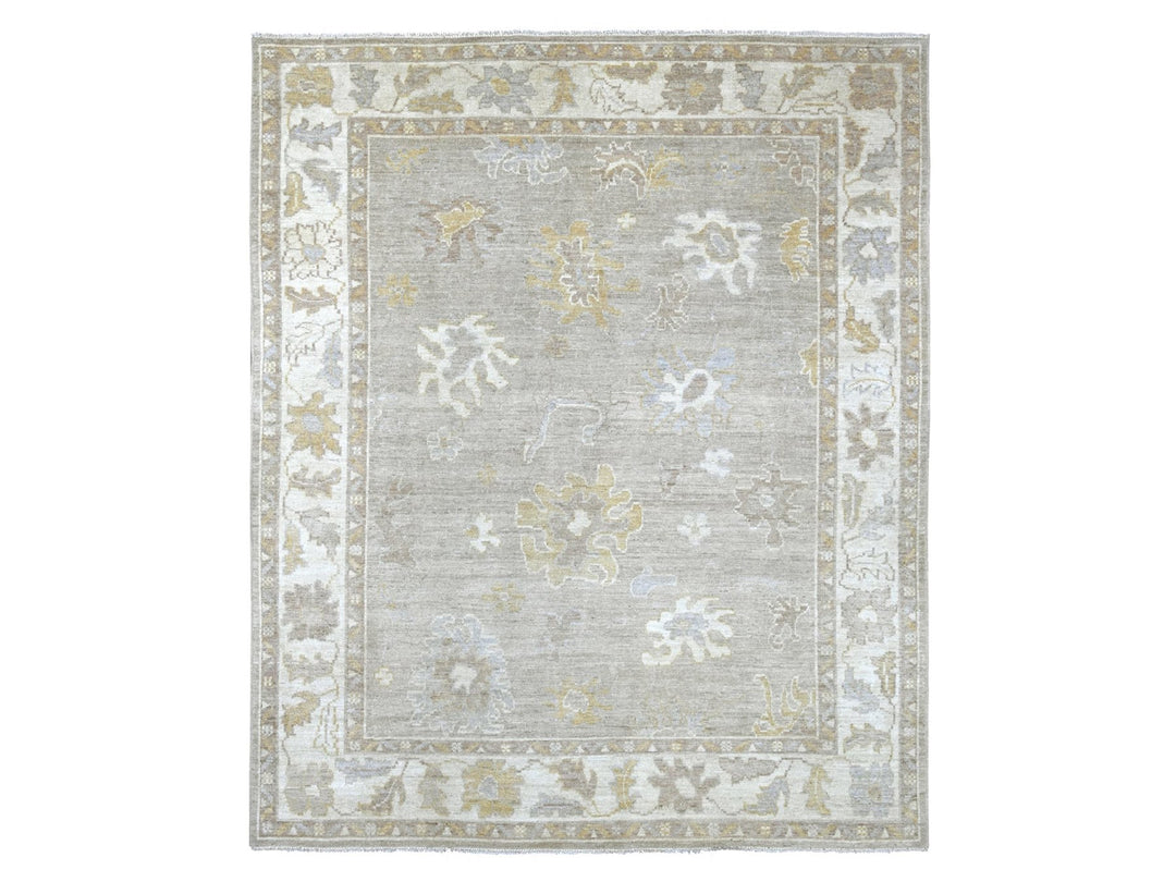 8'1" x 9'5" New Hand Knotted Brown Wool Rectangle Oriental Rug - MOA10222622