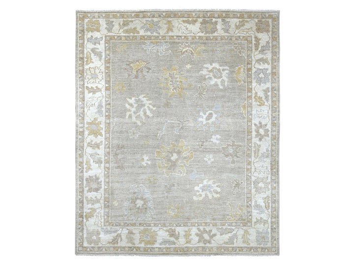 8'1" x 9'5" New Hand Knotted Brown Wool Rectangle Oriental Rug - MOA10222622