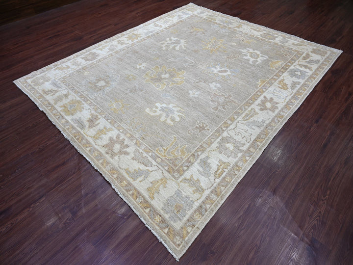 8'1" x 9'5" New Hand Knotted Brown Wool Rectangle Oriental Rug - MOA10222622
