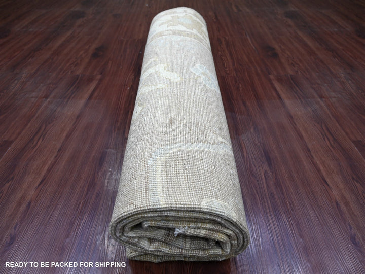 8'1" x 9'5" New Hand Knotted Brown Wool Rectangle Oriental Rug - MOA10222622