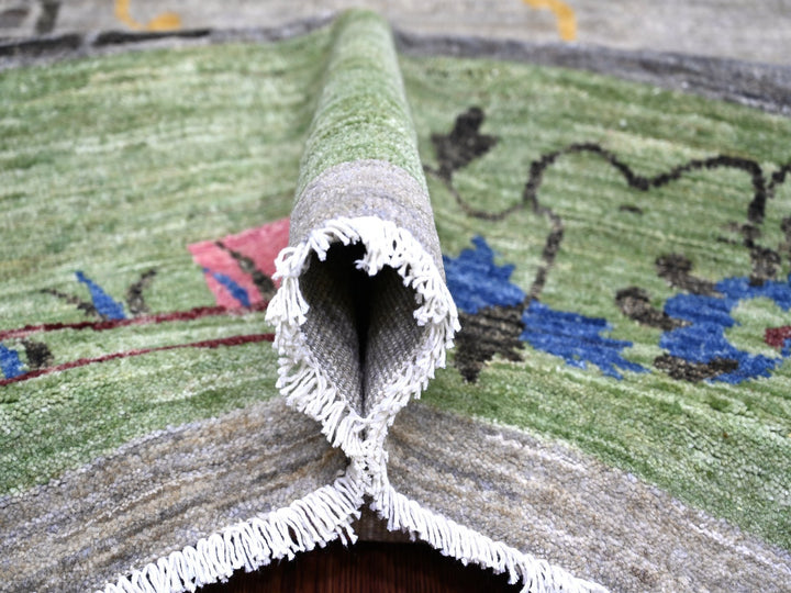 9'0" x 12'4" New Hand Knotted Grey Wool Rectangle Oriental Rug - MOA10222624