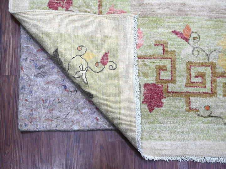 8'10" x 11'11" New Hand Knotted Grey Wool Rectangle Oriental Rug - MOA10222625
