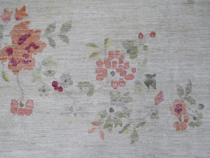 8'10" x 11'11" New Hand Knotted Grey Wool Rectangle Oriental Rug - MOA10222625