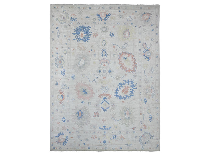 8'10" x 11'8" New Hand Knotted Grey Wool Rectangle Oriental Rug - MOA10222626