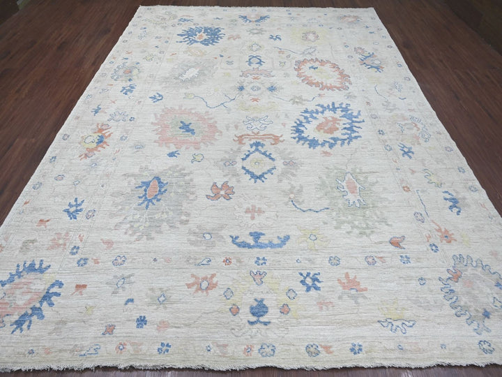 8'10" x 11'8" New Hand Knotted Grey Wool Rectangle Oriental Rug - MOA10222626