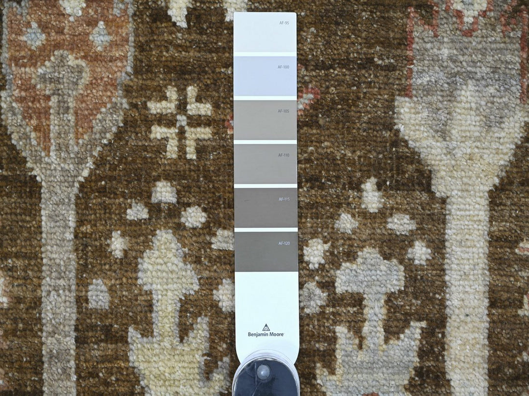 9'2" x 11'8" New Hand Knotted Brown Wool Rectangle Oriental Rug - MOA10222627
