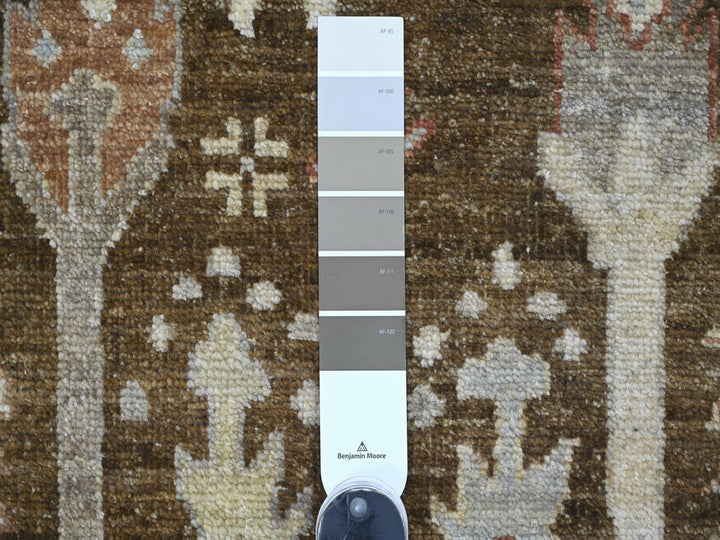 9'2" x 11'8" New Hand Knotted Brown Wool Rectangle Oriental Rug - MOA10222627