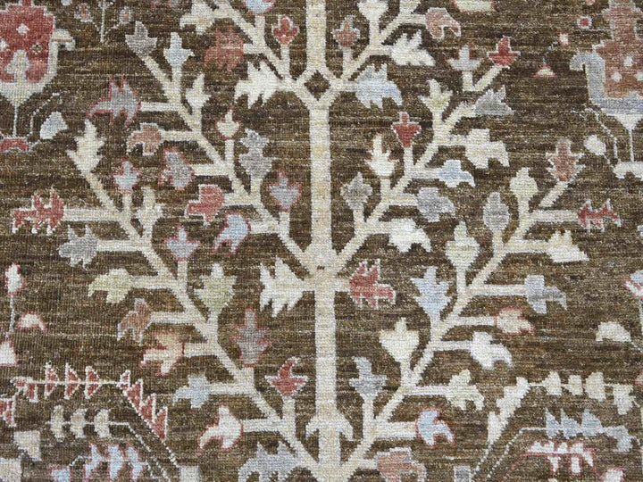9'2" x 11'8" New Hand Knotted Brown Wool Rectangle Oriental Rug - MOA10222627