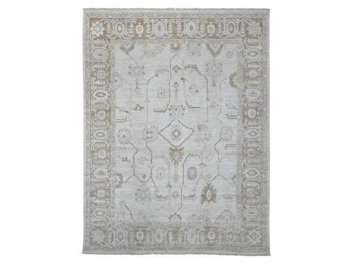 9'2" x 11'11" New Hand Knotted Grey Wool Rectangle Oriental Rug - MOA10222629