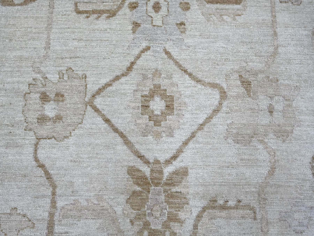 9'2" x 11'11" New Hand Knotted Grey Wool Rectangle Oriental Rug - MOA10222629