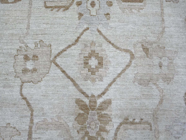 9'2" x 11'11" New Hand Knotted Grey Wool Rectangle Oriental Rug - MOA10222629