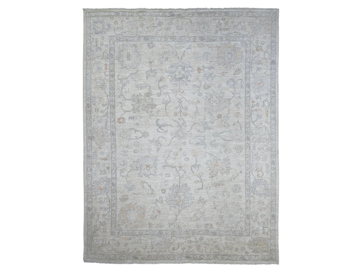 8'10" x 11'9" New Hand Knotted Ivory Wool Rectangle Oriental Rug - MOA10222631