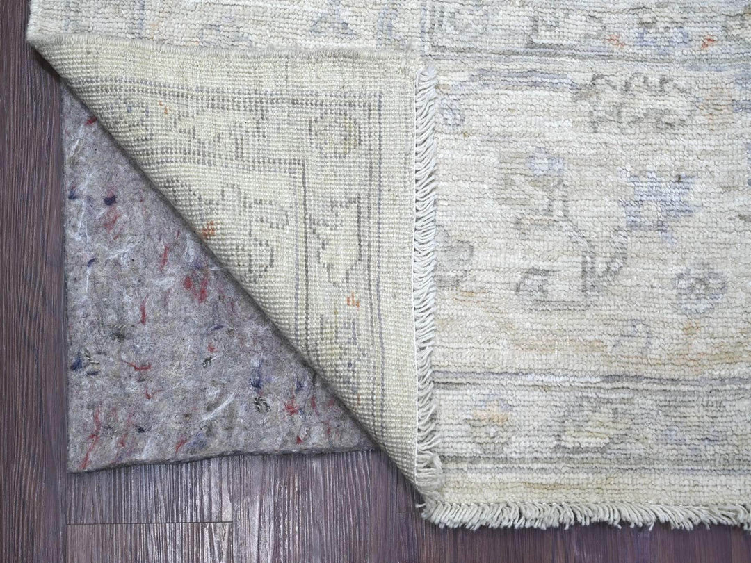 8'10" x 11'9" New Hand Knotted Ivory Wool Rectangle Oriental Rug - MOA10222631