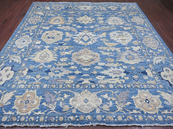 9'9" x 9'10" New Hand Knotted Blue Wool Square Oriental Rug - MOA10222633