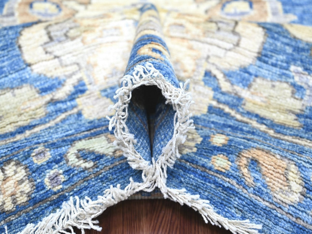 9'9" x 9'10" New Hand Knotted Blue Wool Square Oriental Rug - MOA10222633