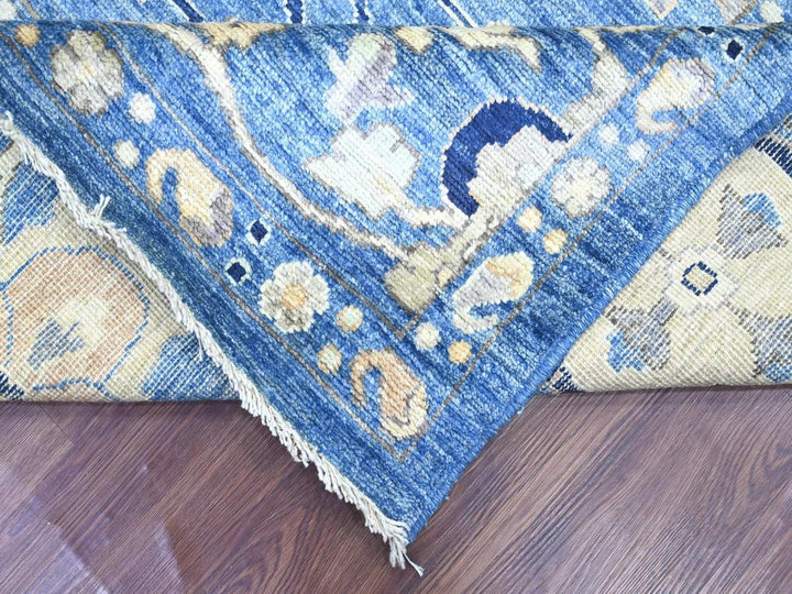9'9" x 9'10" New Hand Knotted Blue Wool Square Oriental Rug - MOA10222633