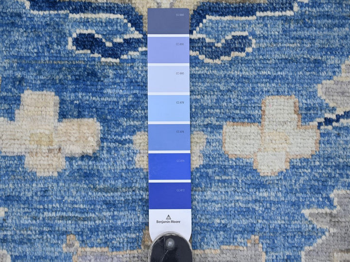 9'9" x 9'10" New Hand Knotted Blue Wool Square Oriental Rug - MOA10222633