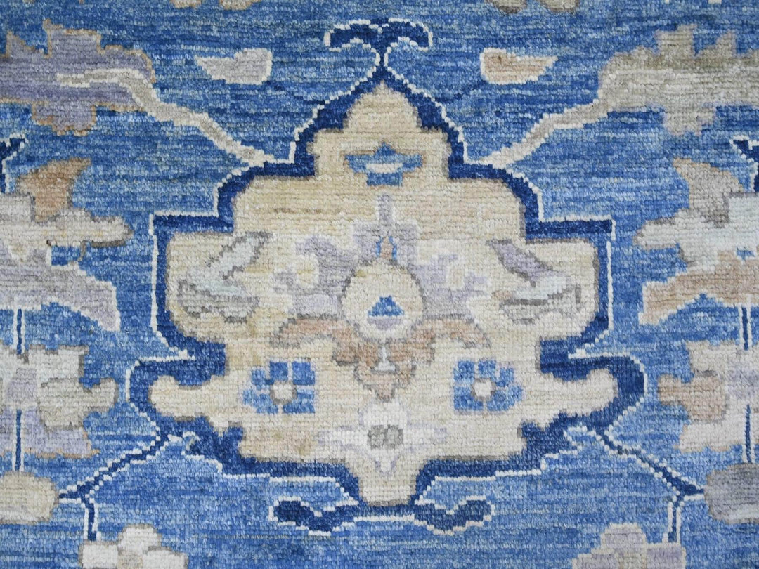 9'9" x 9'10" New Hand Knotted Blue Wool Square Oriental Rug - MOA10222633