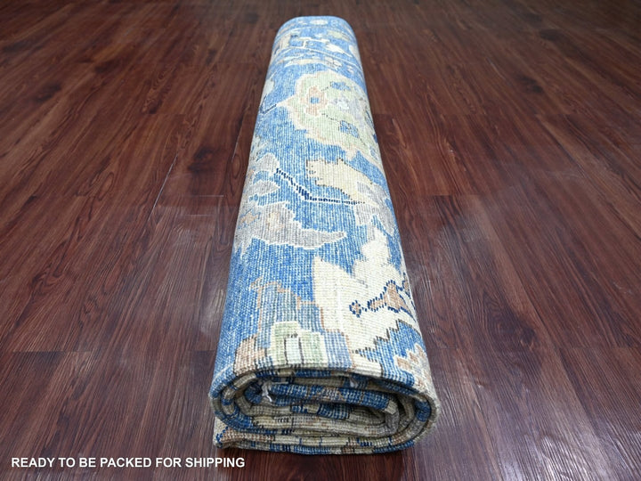 9'9" x 9'10" New Hand Knotted Blue Wool Square Oriental Rug - MOA10222633