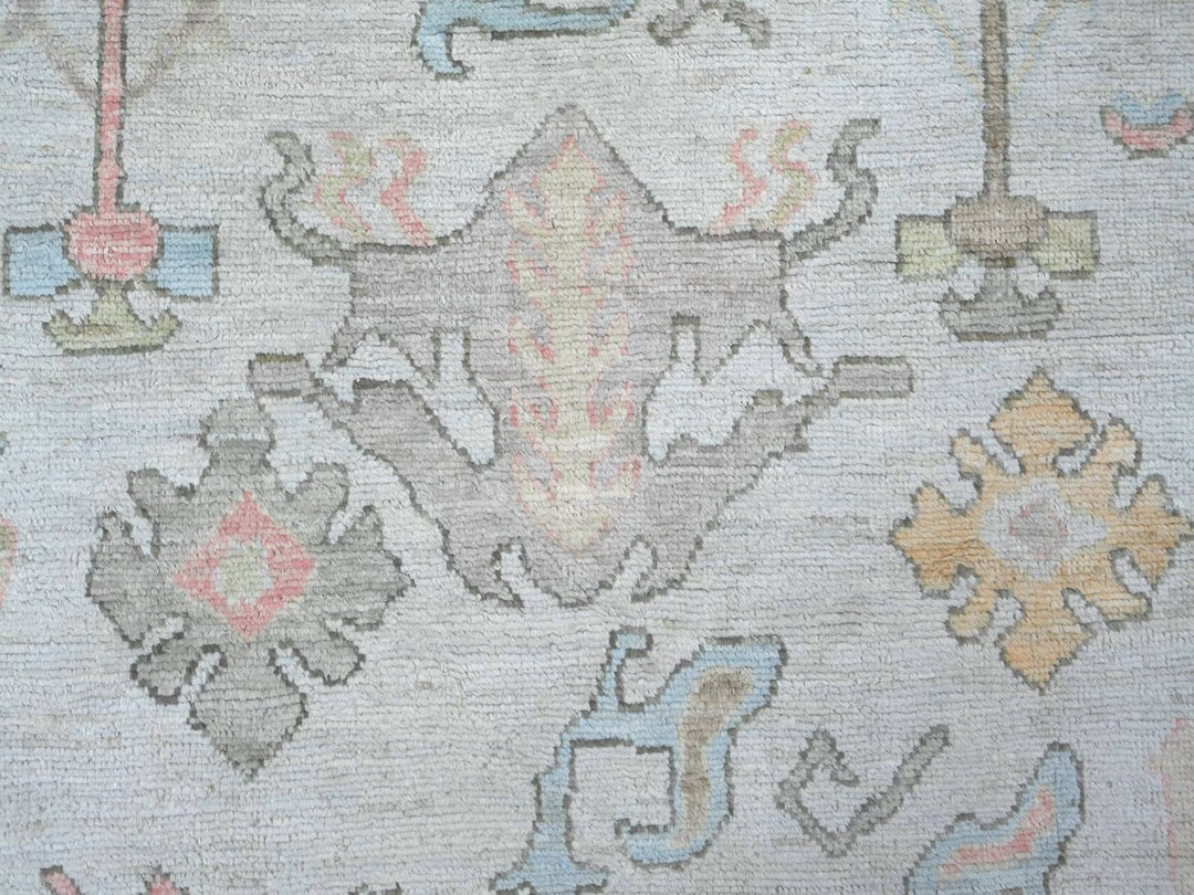 7'11" x 10'1" New Hand Knotted Grey Wool Rectangle Oriental Rug - MOA10222634