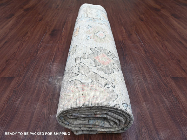7'11" x 10'1" New Hand Knotted Grey Wool Rectangle Oriental Rug - MOA10222634
