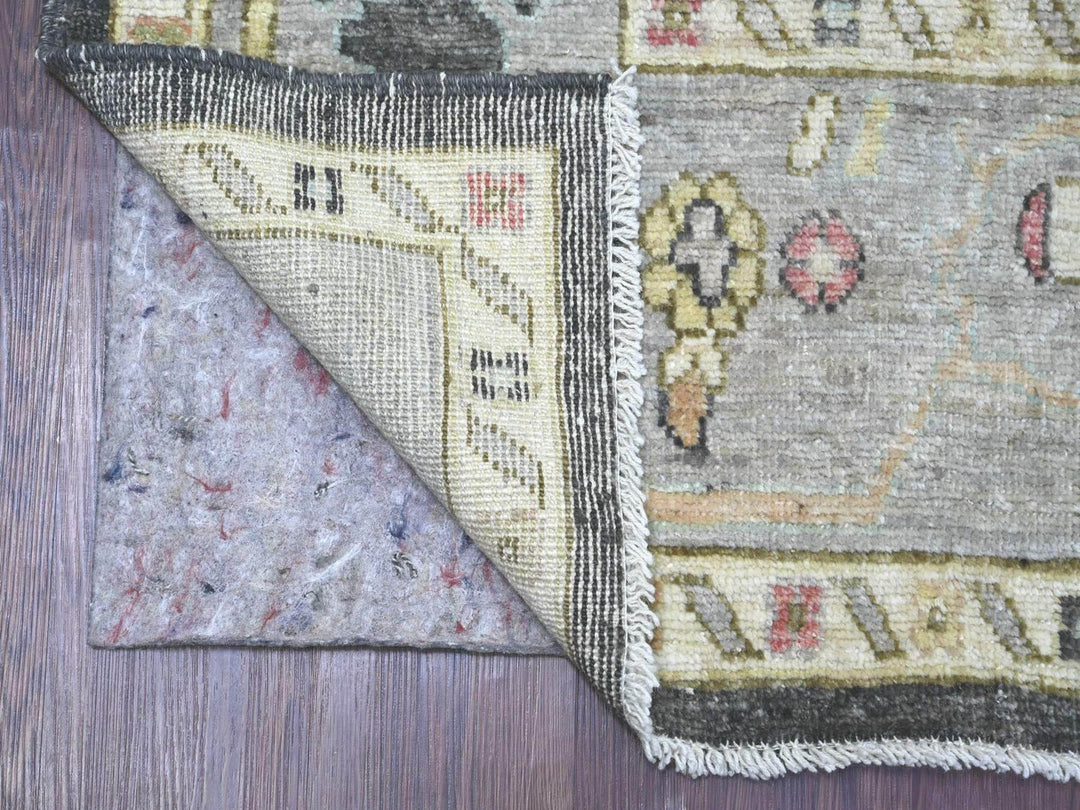 8'2" x 9'10" New Hand Knotted Grey Wool Rectangle Oriental Rug - MOA10222635