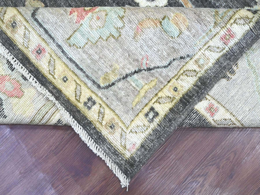 8'2" x 9'10" New Hand Knotted Grey Wool Rectangle Oriental Rug - MOA10222635