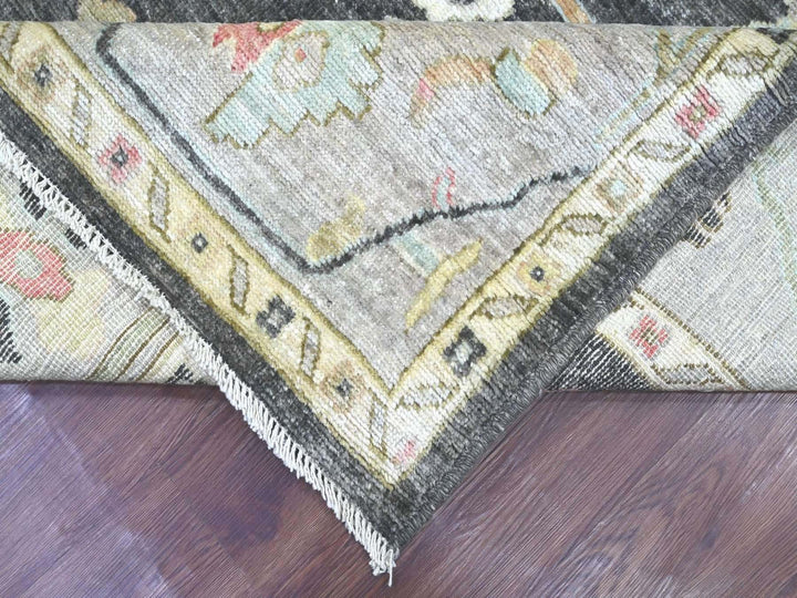8'2" x 9'10" New Hand Knotted Grey Wool Rectangle Oriental Rug - MOA10222635