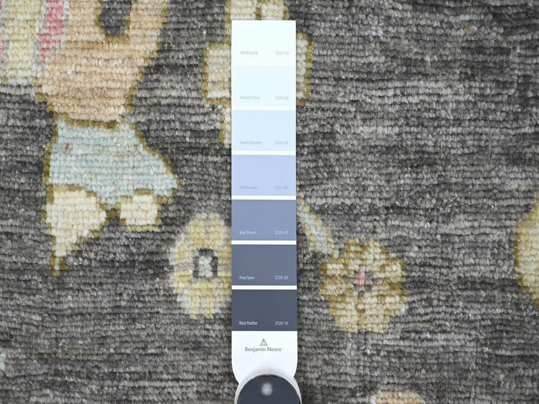 8'2" x 9'10" New Hand Knotted Grey Wool Rectangle Oriental Rug - MOA10222635