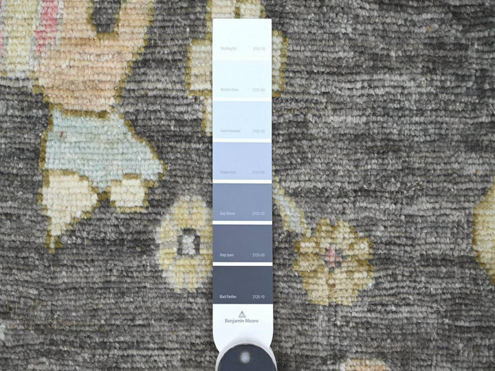 8'2" x 9'10" New Hand Knotted Grey Wool Rectangle Oriental Rug - MOA10222635