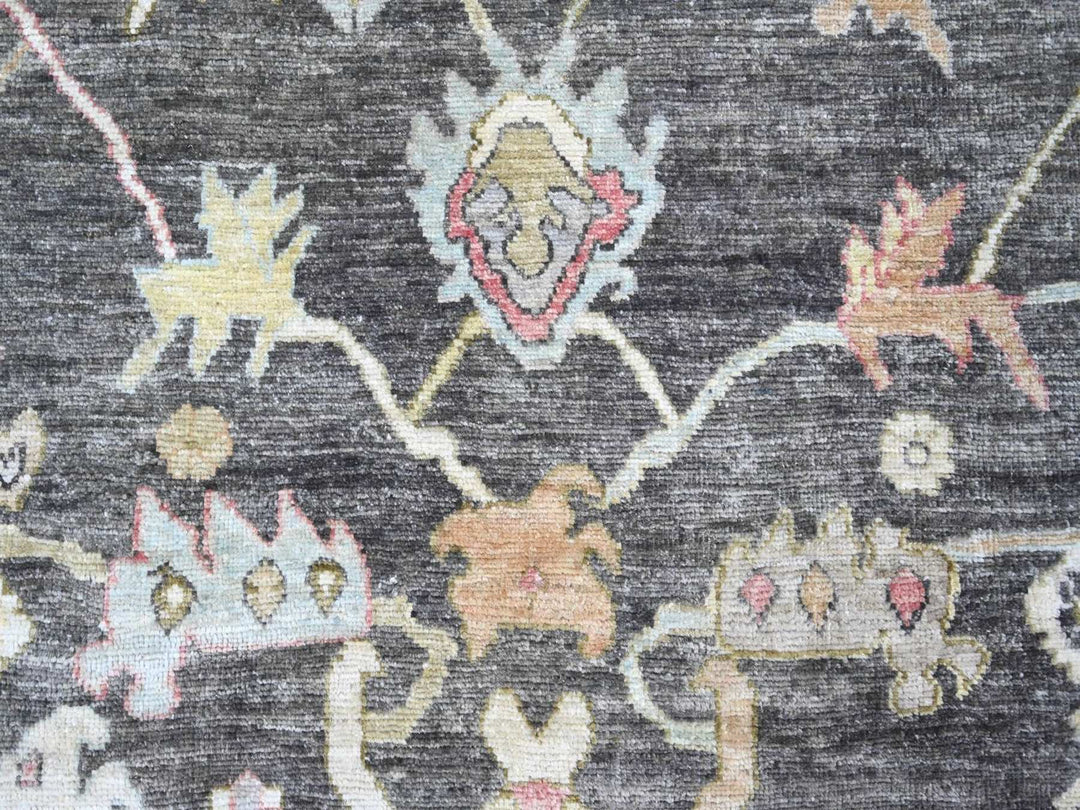 8'2" x 9'10" New Hand Knotted Grey Wool Rectangle Oriental Rug - MOA10222635