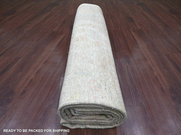 7'11" x 9'10" New Hand Knotted Grey Wool Rectangle Oriental Rug - MOA10222637