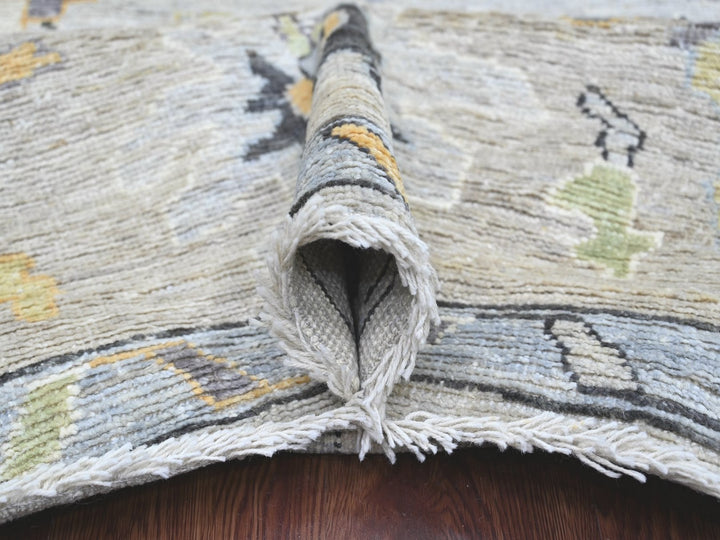 8'1" x 9'7" New Hand Knotted Grey Wool Rectangle Oriental Rug - MOA10222638